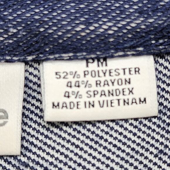 Liz Claiborne Jacket Womens Blue Denim Look Stretch Knit Asymmetrical Zip Moto - Picture 6 of 10